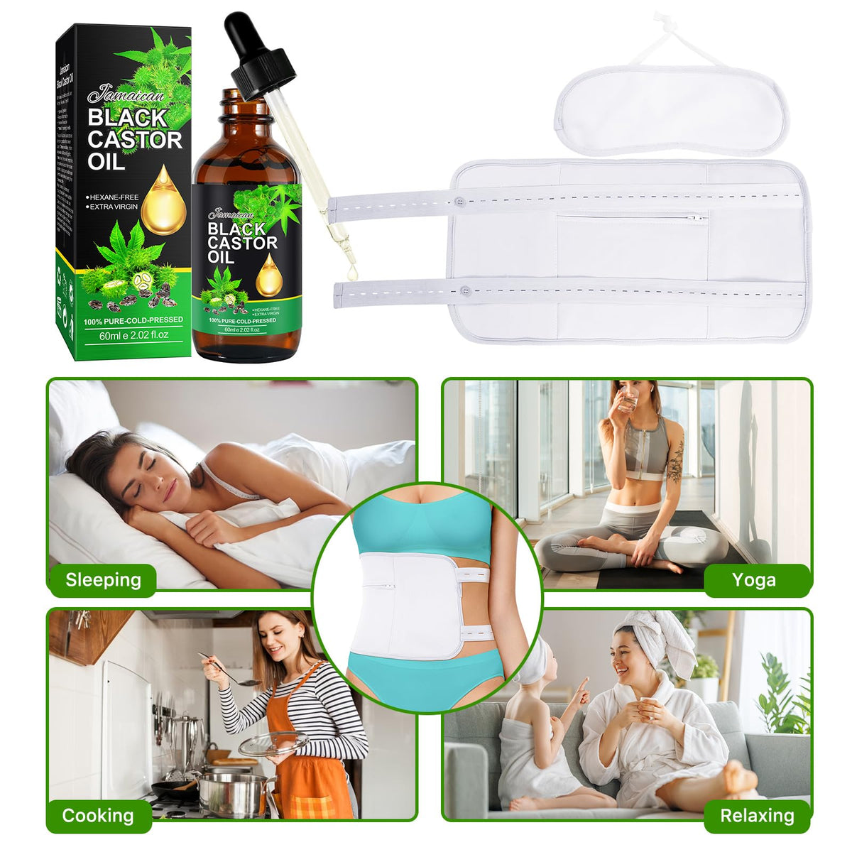 WeiweiLa PIUSEQEW Jamaican Black Castor Oil, Organic Castor Oil 100% Pure Cold Pressed Black Castor Oil Essential Oils for Body Face & Skin, Eyebrows Growth, Skin Moisturizer, 60ml