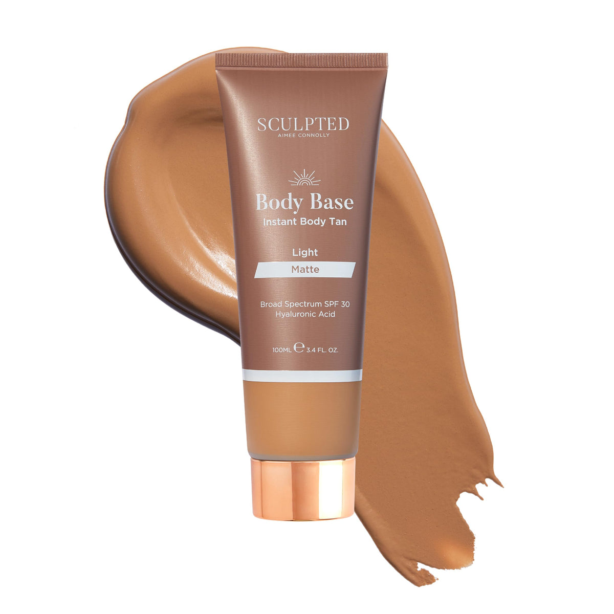 SCULPTED by Aimee Connolly Body Base Instant Tan from Sculpted by Aimee 100ml - Water-Resistant, Hydrating, Luminous Lotion with SPF30 for an Instant Natural Tan (Light Matte)