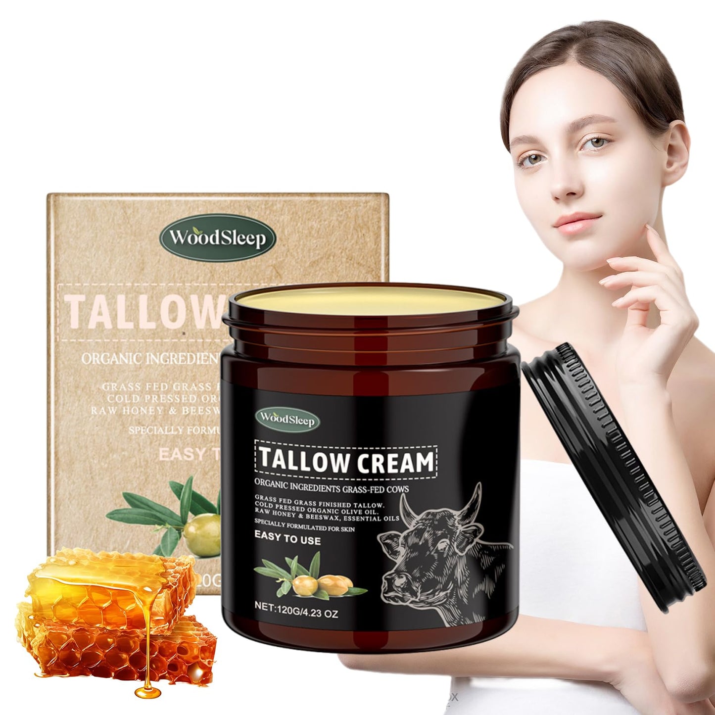MADGININE Beef Tallow Skin Care,Tallow Face Cream,Beef Tallow Moisturiser,Gentle and Non-Irritating, Moisturizes and Improves Dryness Beef Tallow Face Balm For Body for All Skin Types