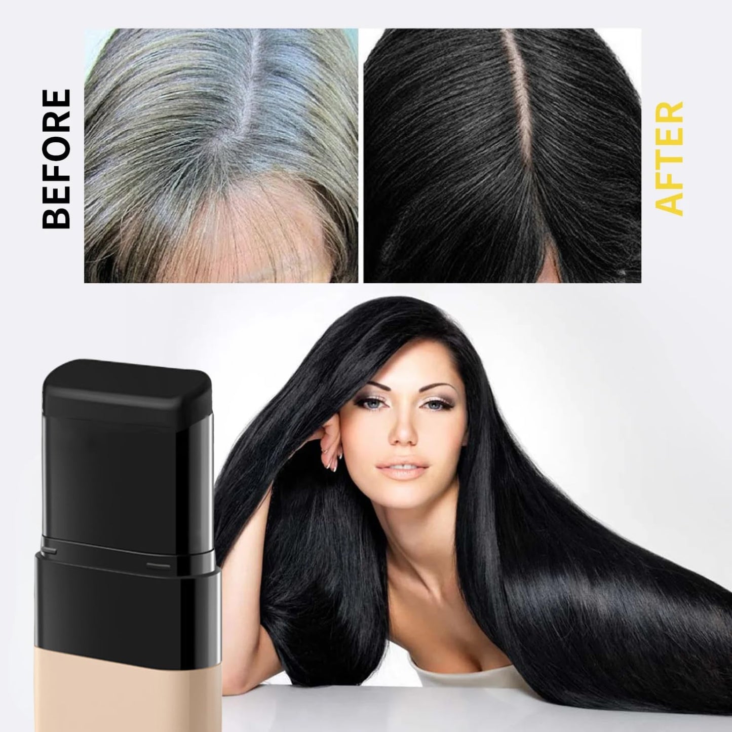 SHEBEEDO Safe and Convenient Hair Dye Comb, 2 in 1 Instant Black Hair Colour Root Touch-Up Stick with Comb Applicator for Gray Coverage,Safe and Convenient Portable Hair Dye Brush Applicator for Women & Men