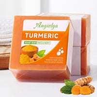 Angivlga Turmeric Soap,Natural Handmade Soap Bar For Dark Spot Corrector,Face,Body