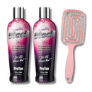 DCF Success Pro Tan Incredibly Black Ultra Powerful 10X Double Dark Bronzing Lotion with Vitamin A & E, Enriched with Shea Butter & Coconut Oil - 250ml, Pack of 2 with Detangling Hair Brush for Healthy Hair