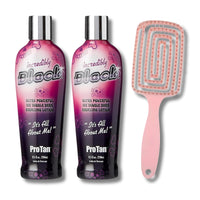 DCF Success Pro Tan Incredibly Black Ultra Powerful 10X Double Dark Bronzing Lotion with Vitamin A & E, Enriched with Shea Butter & Coconut Oil - 250ml, Pack of 2 with Detangling Hair Brush for Healthy Hair