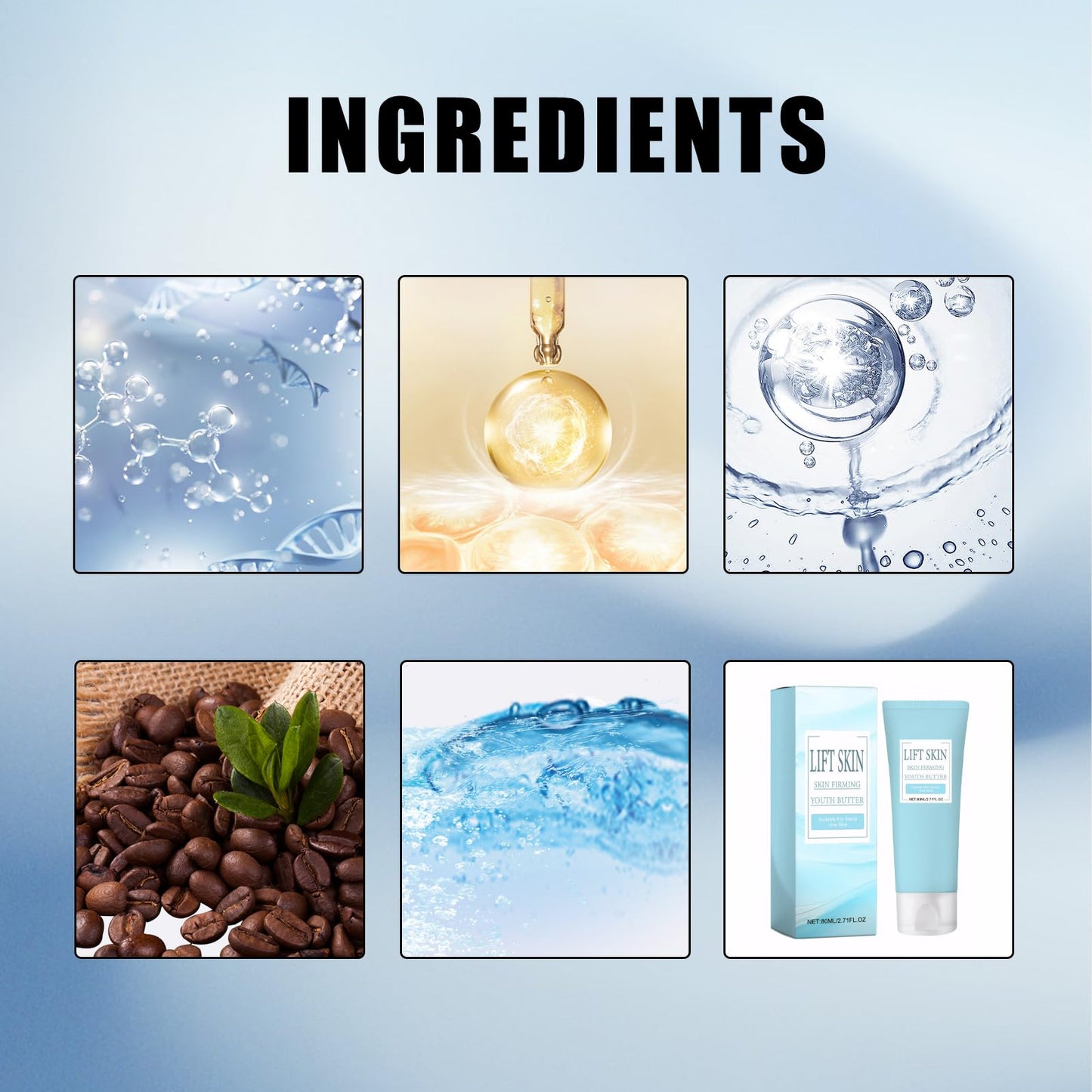 Nadiaen Skin Firming Youth Butter,Skin Firming Cream,Skin Firming Body Cream,Skin Tightening,Suitable for Sagging Skin,Used for Anti-Aging,Firming,Improving Wrinkles and Reducing Skin Dryness (80ml×2)