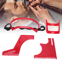 Fybida Beard Hairline Template Kit, Professional 4-Piece Set for Beard and Hairline Shaping, Beard Trimming Tool Facial Hair Outline Shaper Beard Hair Grooming Stencil Styling Guide for Men Styling & Haircut