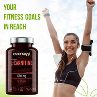 ESSENSEY Essensey L-Carnitine 1000mg - 90 Capsules | High Absorption Form | Ideal for Vegetarians High Strength L Carnitine Supplement