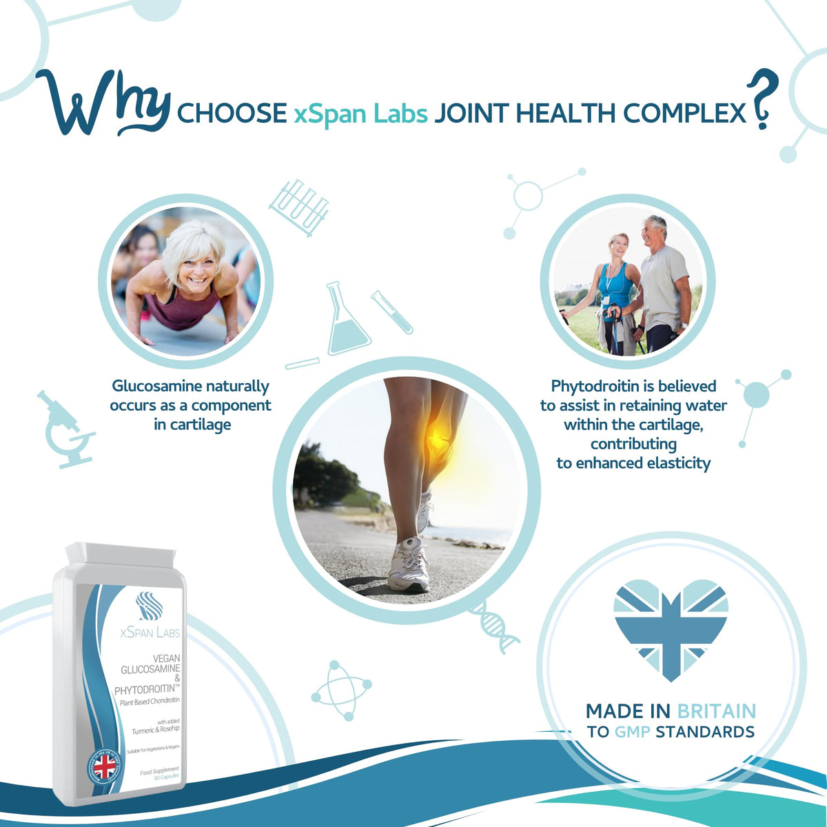 Xspan Labs xSpan Labs Vegan Glucosamine & Phytodroitin™ 90 Capsules - with Plant Based