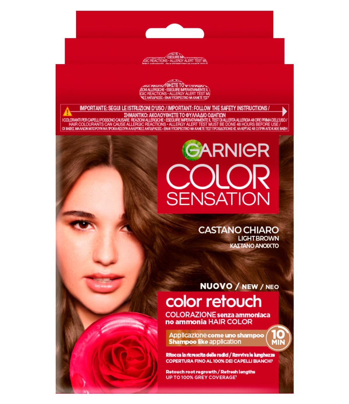 Garnier Color Sensation Color Retouch Permanent Hair Dye Ideal for Regrowth Covers White Hair Easy Application Light Brown Colour – Pack of 3 Colours