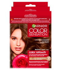 Garnier Color Sensation Color Retouch Permanent Hair Dye Ideal for Regrowth Covers White Hair Easy Application Light Brown Colour – Pack of 3 Colours
