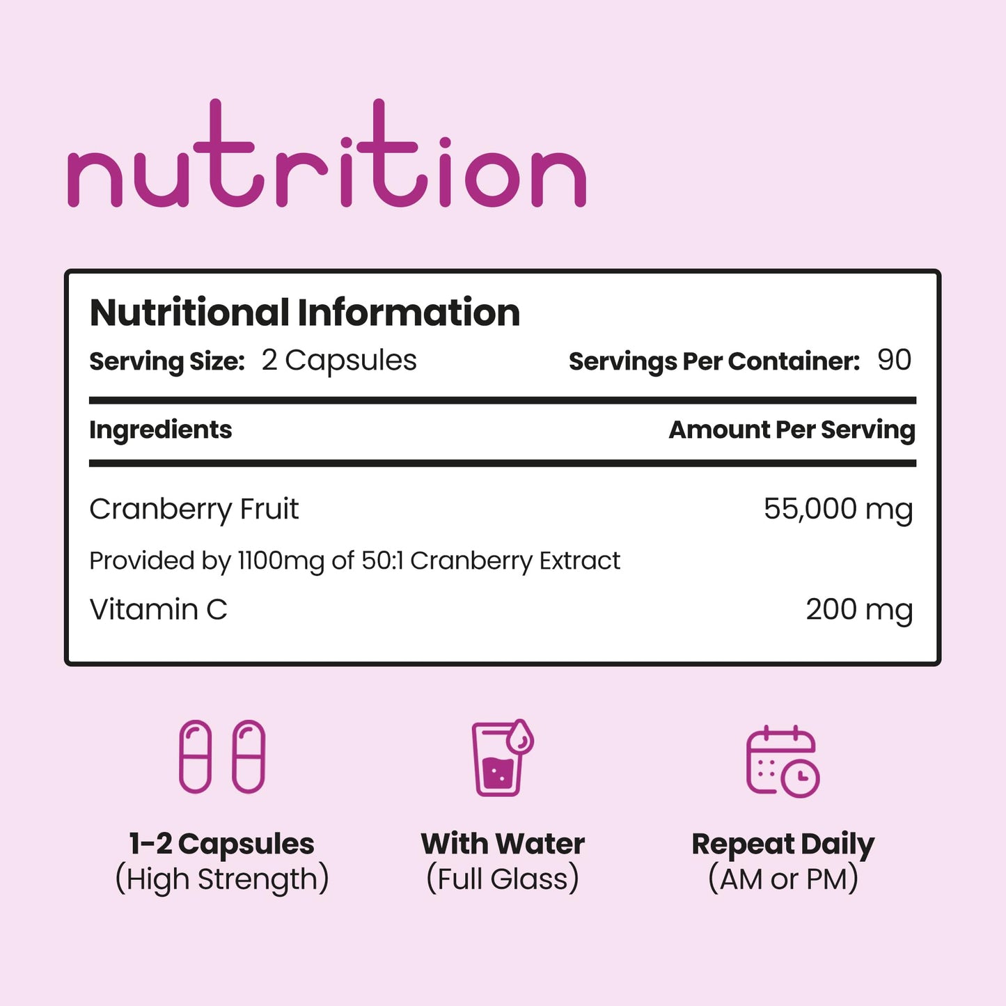 VitaBright Cranberry Tablets for Urinary Infections 55,000mg | Strongest Cranberry Supplements for Women - Bladder, Cystitis Treatment Women, UTI Treatment for Women | Cranberries Extract Capsules Vitabright