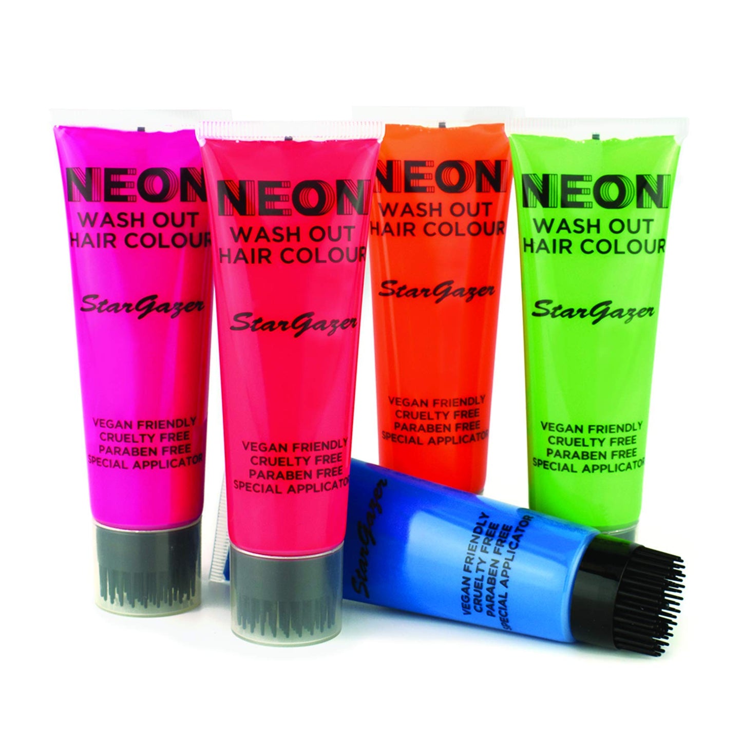 Stargazer Neon UV-Reactive Wash Out Hair Colour, Super Vibrant Colour, Red