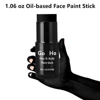 Go Ho Cream-Blendable Black Face Paint Stick (1.06 Oz),Black Full Body Paint Makeup Stick for Adults Children Halloween Cosplay Joker Clown SFX Makeup,Waterproof