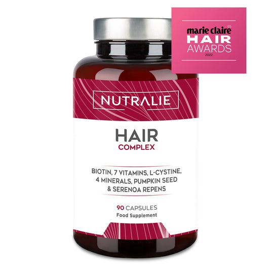 Hair Vitamins - Anti-Hair Loss + Hair Growth + Nails Vitamins - [Award 2022] - Biotin + Zinc + Selenium - Hair Skin and Nail Vitamins with L-Cysteine - Hair Supplement - 90 Vegan Capsules - Nutralie
