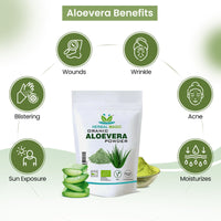 Herbal Magic's Organic Aloe Vera Powder Natural Face Hair Mask, Sparkle Your Smoothies, Shakes, Baking Premium Quality -100gm (Pack of 1)