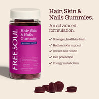 Free Soul Biotin Hair Supplement | Delicious Hair, Skin & Nails Gummies | Chewable Hair, Skin, and Nails Vitamins | Biotin with Vitamins B6, B12, Zinc, Selenium, E, A, C & D | 60 Gummies