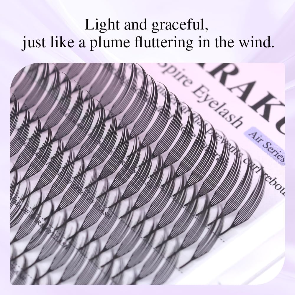 NAGARAKU Spire Shaped Eyelashes Extensions Air Series Premade Volume Lashes 0.07mm C Curl 8mm-15mm Mix Length 240 Clusters Wet Set/Anime/Manga Styles Lashes