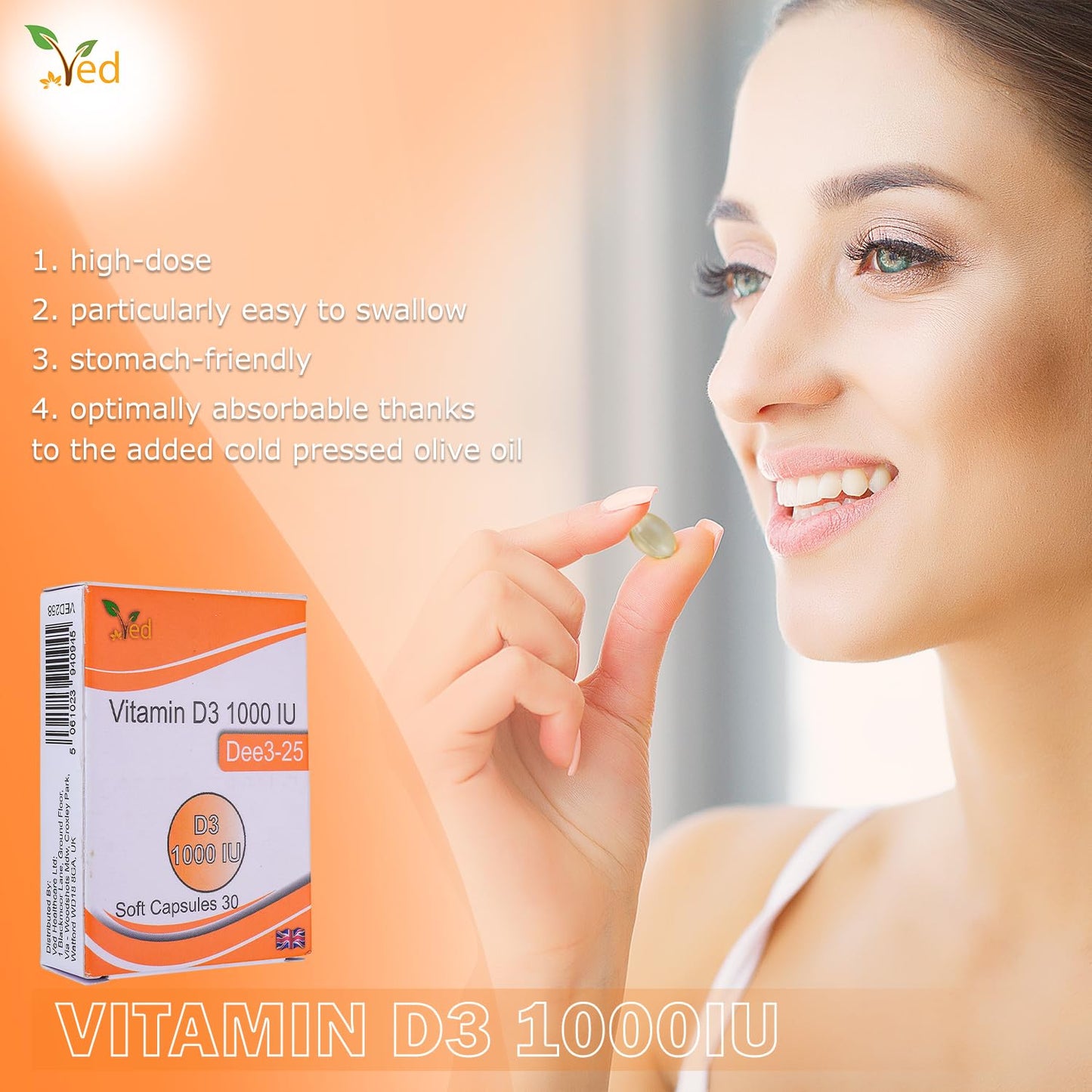 VED Vitamin D3 1000 IU SOFTGEL | 30 Days Supply