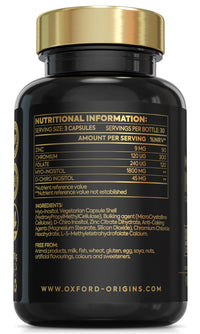 Myo-Inositol PCOS Supplement for Women | Inositol Tablets with Myo & D-Chiro Inositol and Folic Acid | 90 High Strength Capsules | Menopause Supplements | Pregnancy Vitamins for Women Made in The UK