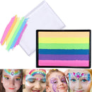 Mikloven Rainbow Face Paint Palette with 6 Vibrant Striped Colours on Square Sponge - Water Based, Washable & Safe for Kids Party, Festival, Cosplay, Carnival, Birthday, Creative Makeup & Face Art Design