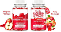 Unerder Magnesium Glycinate Gummies - 400mg High Absorption Formula for Sleep, Stress Relief & Muscle Health - Apple Flavor, 30 Days Supply for Adults,Non-GMO