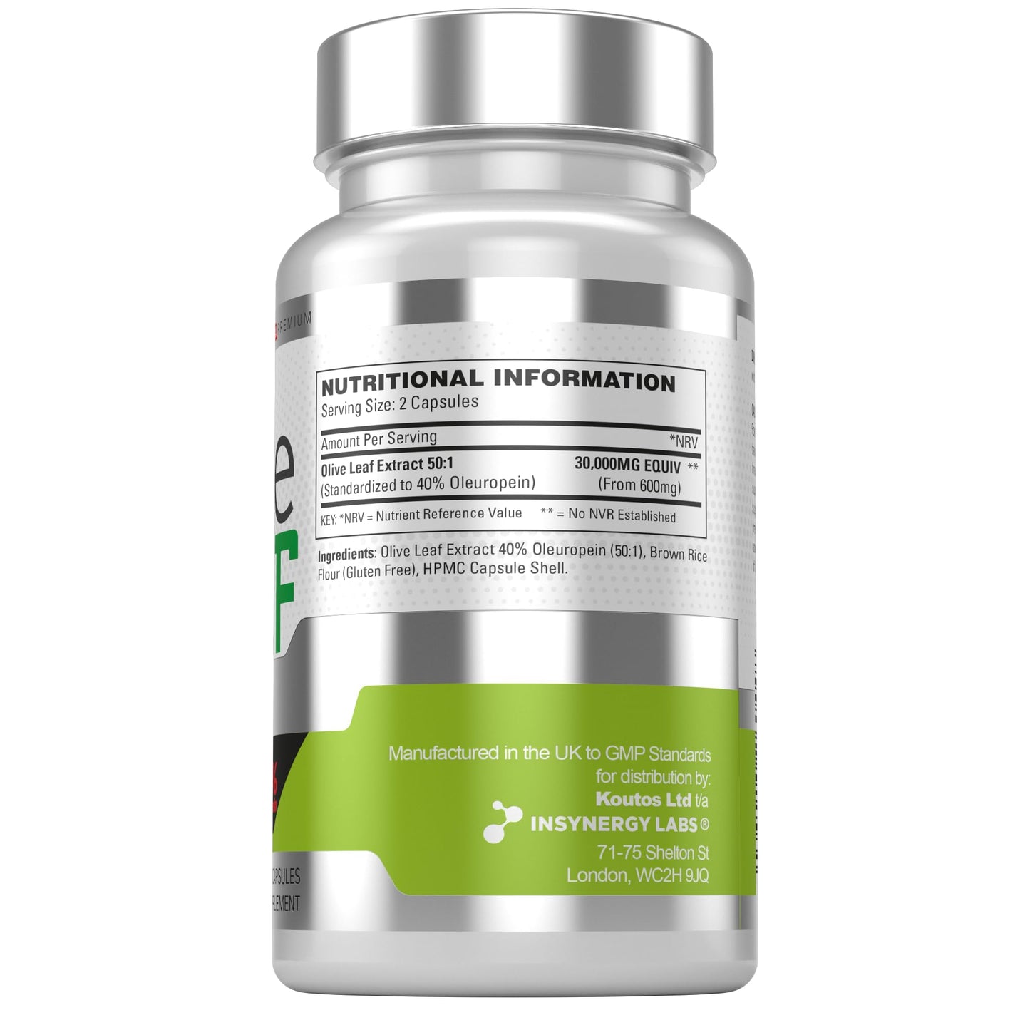 Insynergy Labs 30,000MG Olive Leaf Extract 40% Oleuropein (Maximum MG on Amazon) Wild Grown Spain Ultra-Premium Grade Olive Leaf Extract Capsules - Olive Leaf Supplement 60 Vegan Capsules