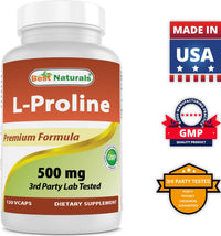Best Naturals L-Proline 500 mg 120 Capsules (120 Count (Pack of 2))