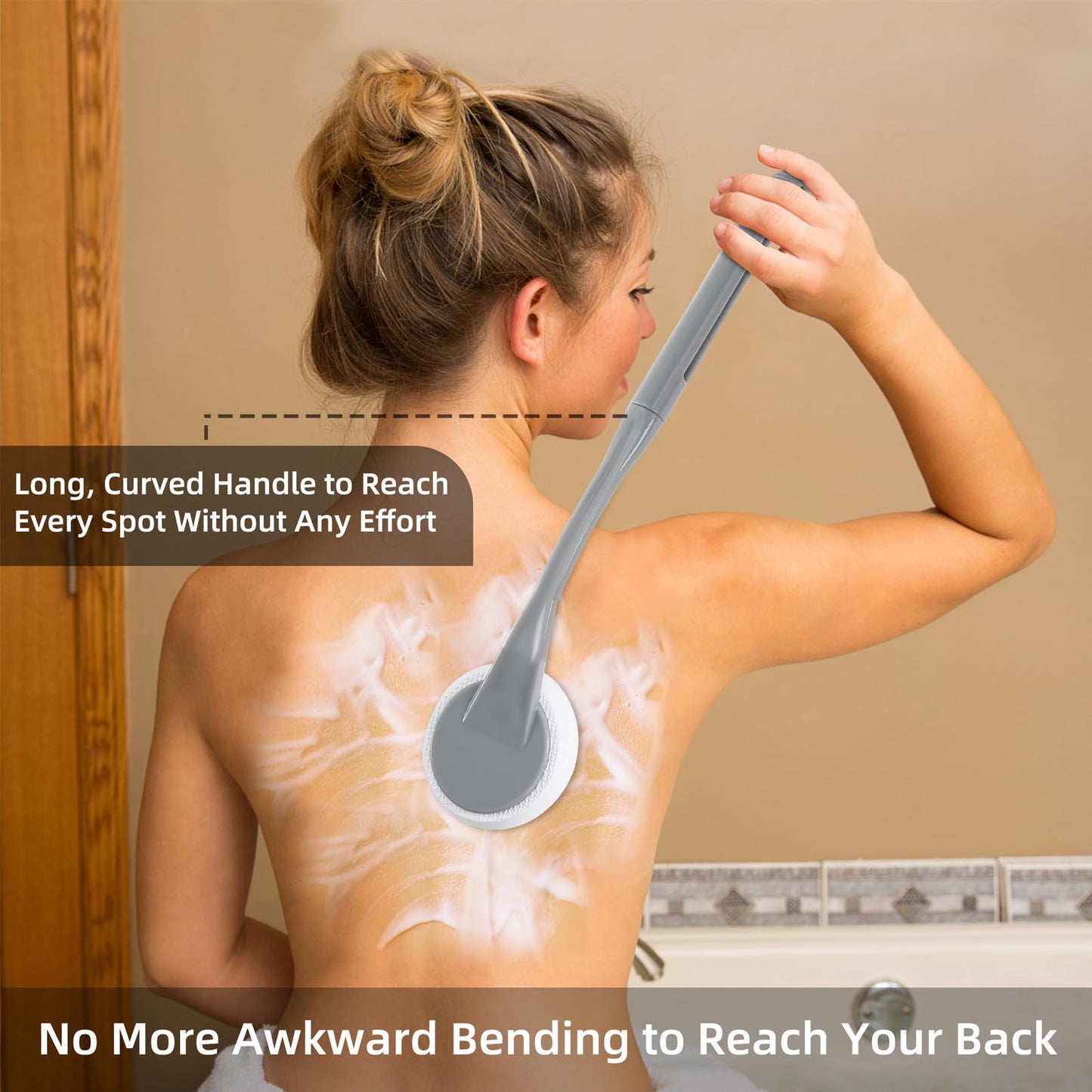 BTideas Lotion Applicator for Back, 52CM Back Cream Applicator, Cream Applicator for Back, Easy Reach and Washable, Back Moisturiser Applicator