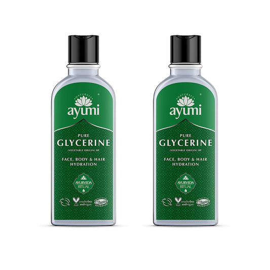 Ayumi Pure Glycerine, Locks in Skin Hydration & Attracts Water to the Skin, Prevents Dry Skin & Leaves it Feeling Smooth, Can be Used For Face Masks - 2 x 150ml