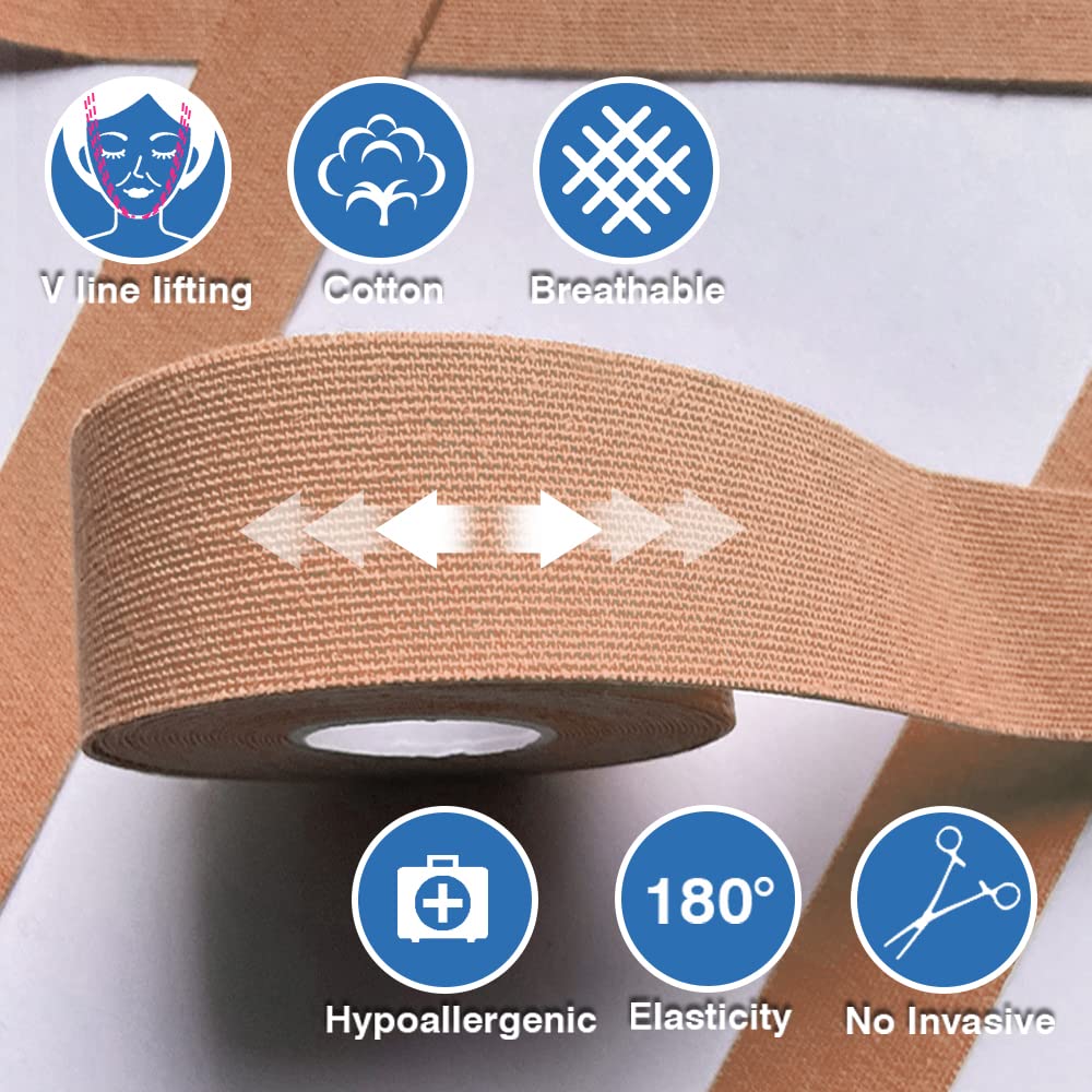 Sfuchin Facial Patches - Wrinkle Patch - Wrinkle Tape - Face Lifting Tape - Non-invasive wrinkle remover - Multifunctional High Elasticity Wrinkle Forehead Eyes Face Neck Lips Wrinkle Treatment - 2.5CM*1000CM
