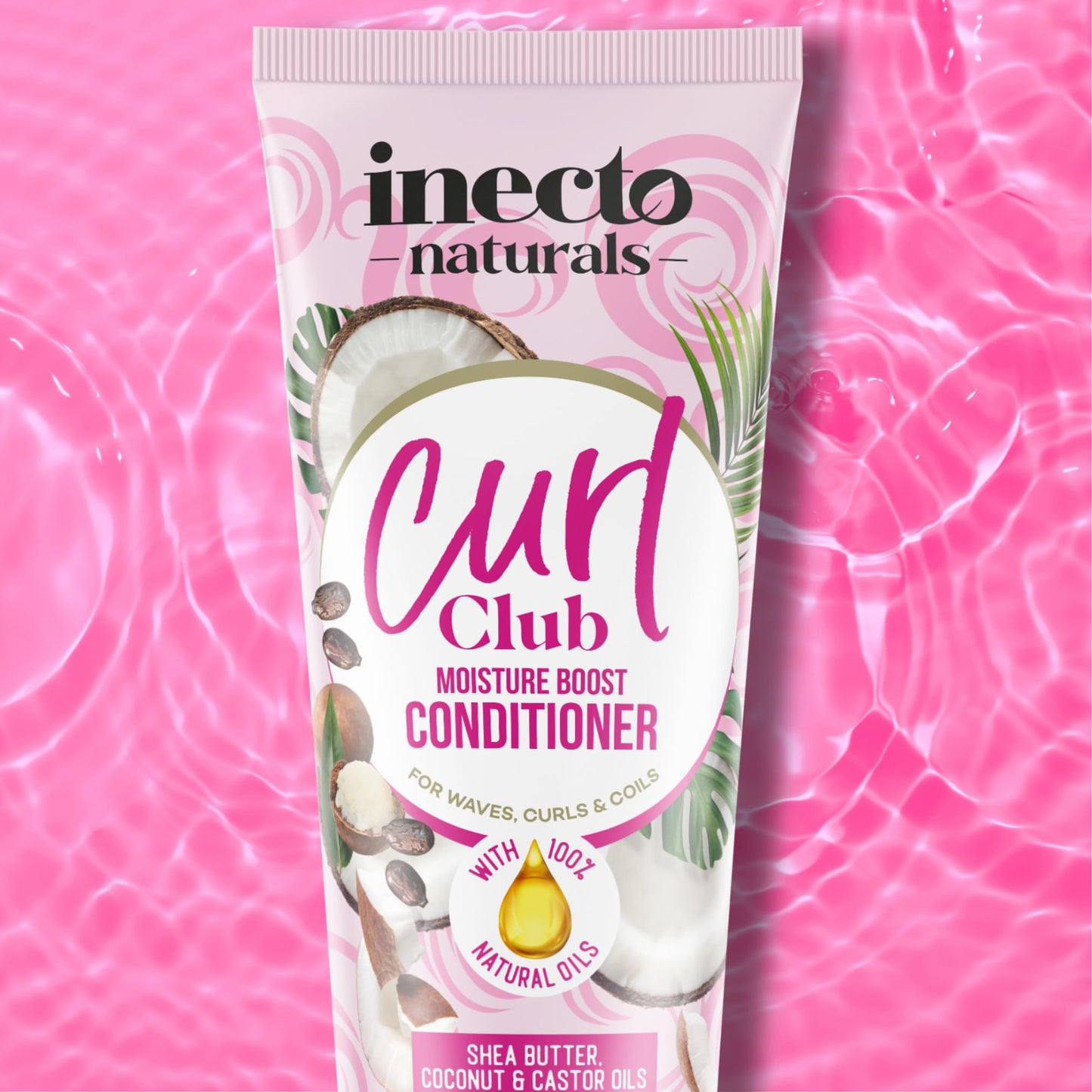 Inecto INECTO Curl Club, Curl-Defining Conditioner 250ml, Vegan & Cruelty Free Frizz Styling Curl Control for Curly or Wavy Hair, 100% Natural