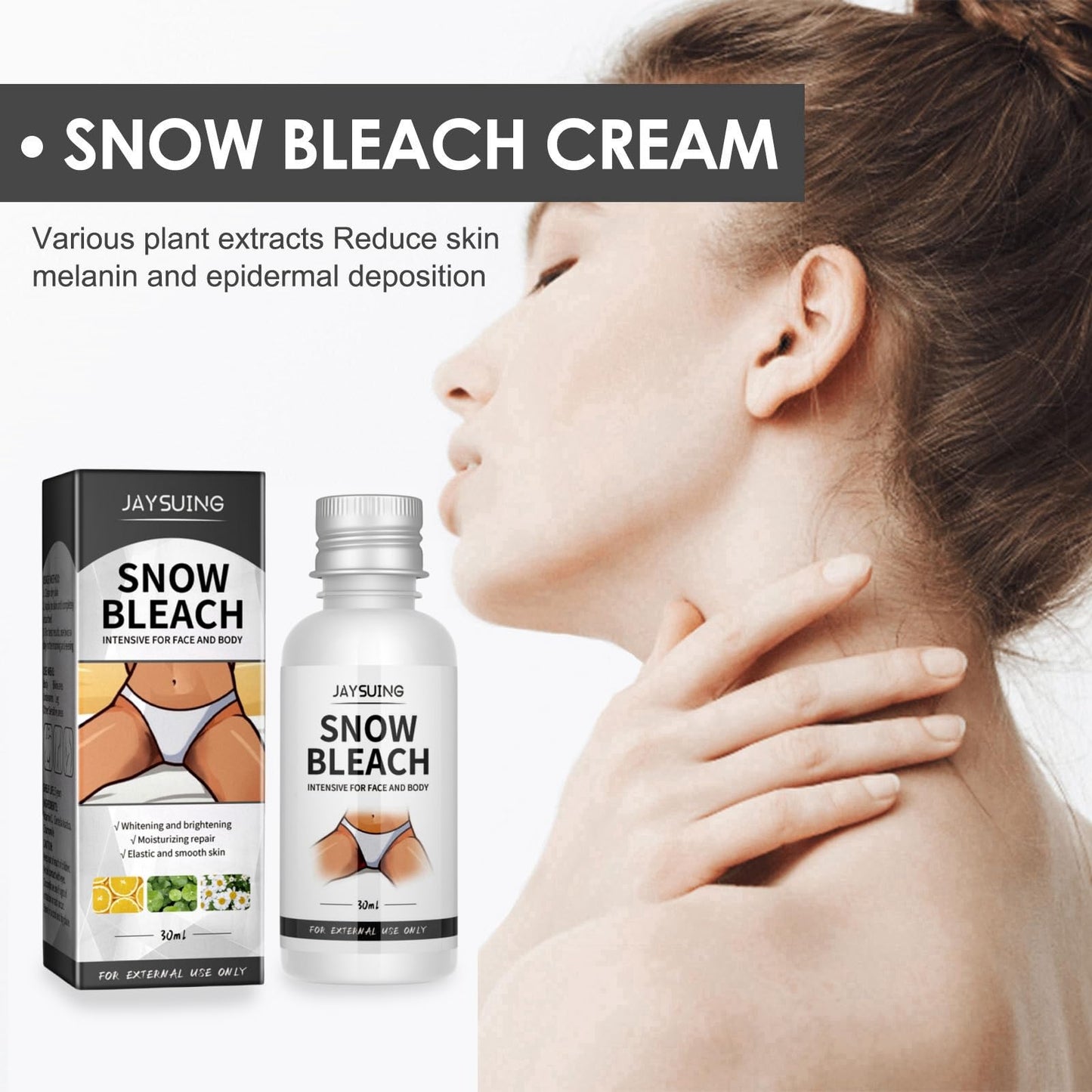 AINxtolm 2PCS Skin Bleaching Cream,Skin Lightening Cream,Snow Bleach Cream,Underarm Whitening Cream for Private Part,Whitening Cream for Body,Inner Thigh Lightening Cream,Under Arm Whitener Even Skin Tone