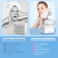 GRANNY SAYS Disposable Face Towels, 50 Count Soft Facial Wipes for Sensitive Skin, Disposable Face Cloths, Makeup Remover Dry Wipe, XL Facial Clean Towels for Makeup Removing, Cleansing Wipes