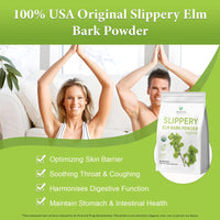 VELOTO Slippery Elm Bark & Slippery Elm Powder Organic 454g, 100% Pure Inner Bark, Natural Herbal Supplement, Soothes Throat, Cough & Digestive Health, Supports IBS, Acid Reflux, Vegan, Gluten Free, Non-GMO