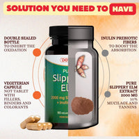 DOYCH Potent Slippery elm Organic bark - 2000mg Pure Slippery Elm 10:1 Extract - Natural Solution to Enhance Gut Health & Stomach Discomfort. NO Added Preservatives & Colorants - 3 Months Supply by Doych