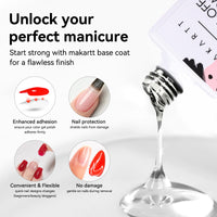 Makartt Peelable Base Coat -15ML Peel off Clear Nail Coat with 2 Wooden Stick, Easy Removal Gel Base Coat for Nail Art Beginners,UV Lamp Required, Ideal for DIY Home Manicure Salon Use