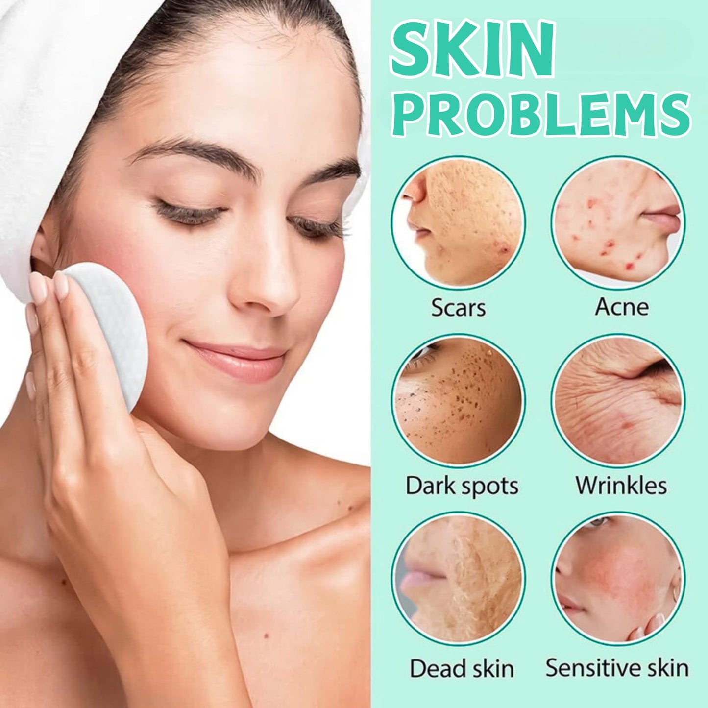 Trendyfave 50 Pads Anti-Aging Glycolic Acid Resurfacing Pads 35%, Glycolic Acid Pads for Face and Body, Exfoliating Face Pads with Vitamins B5, C & E, Green Tea, Glycolic Acid Face Wash for Cleansing Peeling