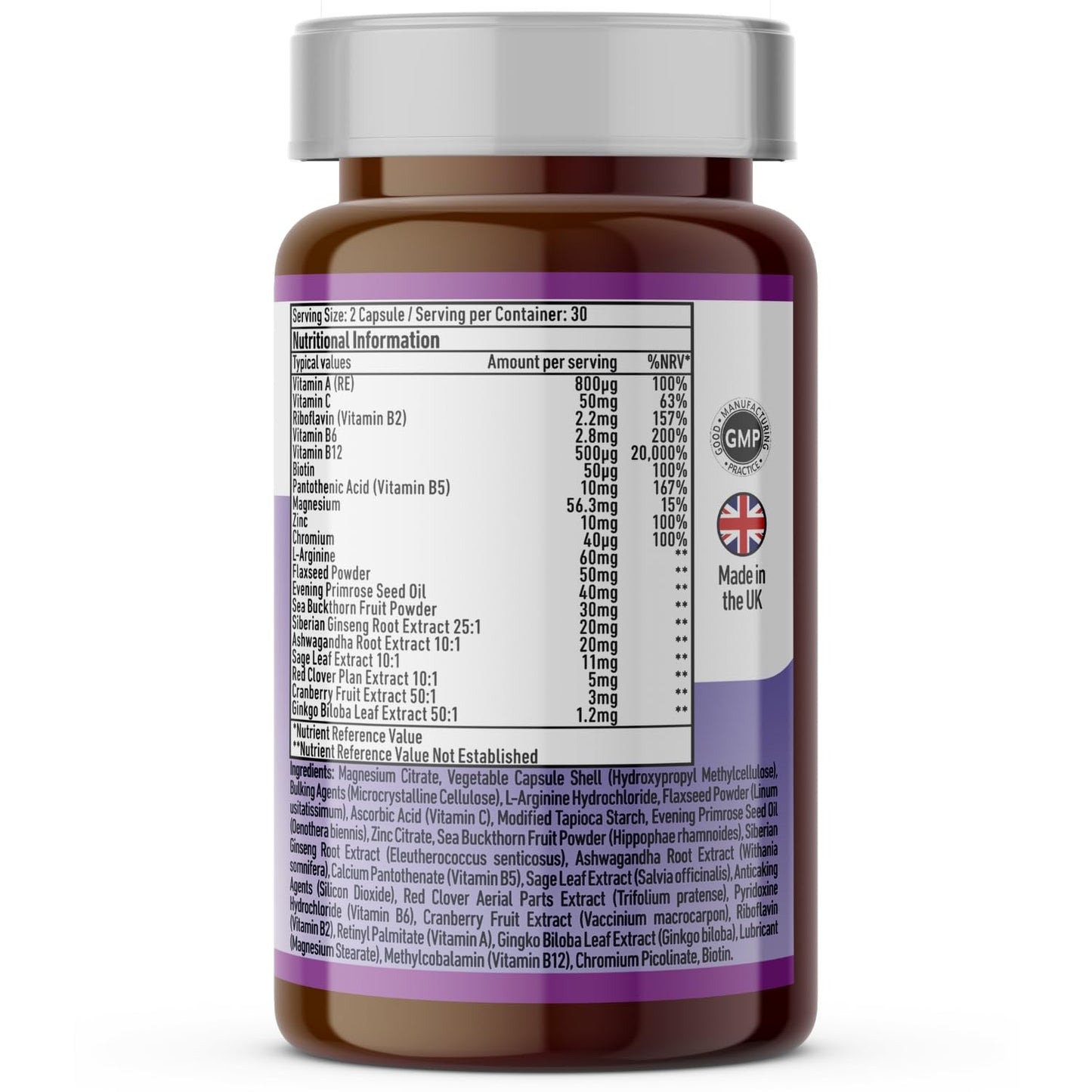 Vedic Essentials Vedic Menopause Supplement | 20 Vitamins, Minerals & Herbs Like Red Clover, Sage, Primrose, Flaxseed, Ginseng | Menopause Support -for Fatigue, Hot Flashes, Mood Swings | UK Made, Vegan, 60 Capsules