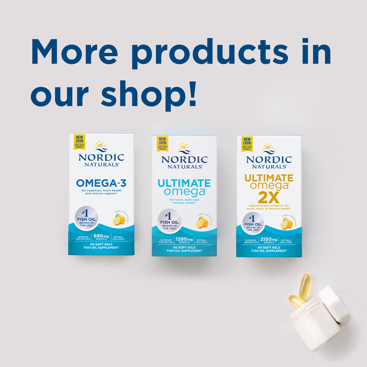 Nordic Naturals Ultimate Omega 2X, 1120mg, Strawberry Flavour, 60 Mini Softgels