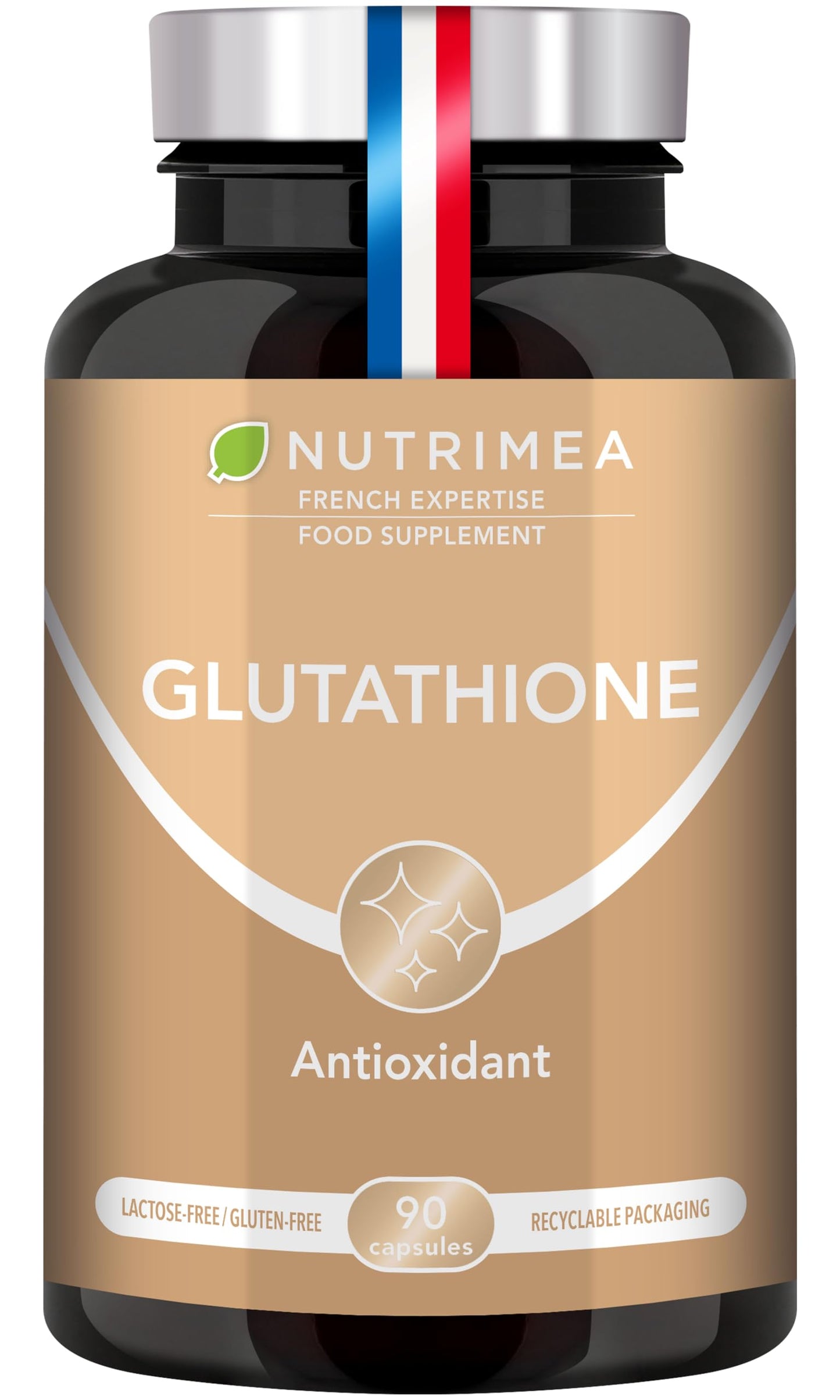 Glutathione - Reduced to 98% - Formula with Precursors Including NAC + Vitamin C - Boosts Immunity, Antioxidant, Anti-ageing, Brighter Skin - 90 Vegan Capsules - Nutrimea - Made in France