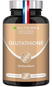 Glutathione - Reduced to 98% - Formula with Precursors Including NAC + Vitamin C - Boosts Immunity, Antioxidant, Anti-ageing, Brighter Skin - 90 Vegan Capsules - Nutrimea - Made in France