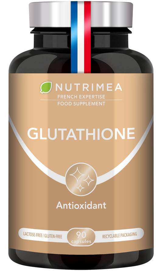 Glutathione - Reduced to 98% - Formula with Precursors Including NAC + Vitamin C - Boosts Immunity, Antioxidant, Anti-ageing, Brighter Skin - 90 Vegan Capsules - Nutrimea - Made in France
