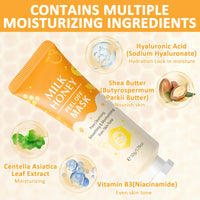 GMHLLES Honey Tearing Mask, Peel off Mask with Natural Propolis, Skin Clean Pores Shrink, Hydrating and Moisturizing, Reduces Fine Lines & Wrinkles（50g 2PCS）