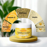 One Mineral Turmeric Clay Mask with Vitamin C & Gentiana | 150g | Deep-Cleansing Kaolin Clay Mask | Brightening Face Mask for Smooth, Balanced Skin | Oil Control, Dark Spots & Radiant Glow
