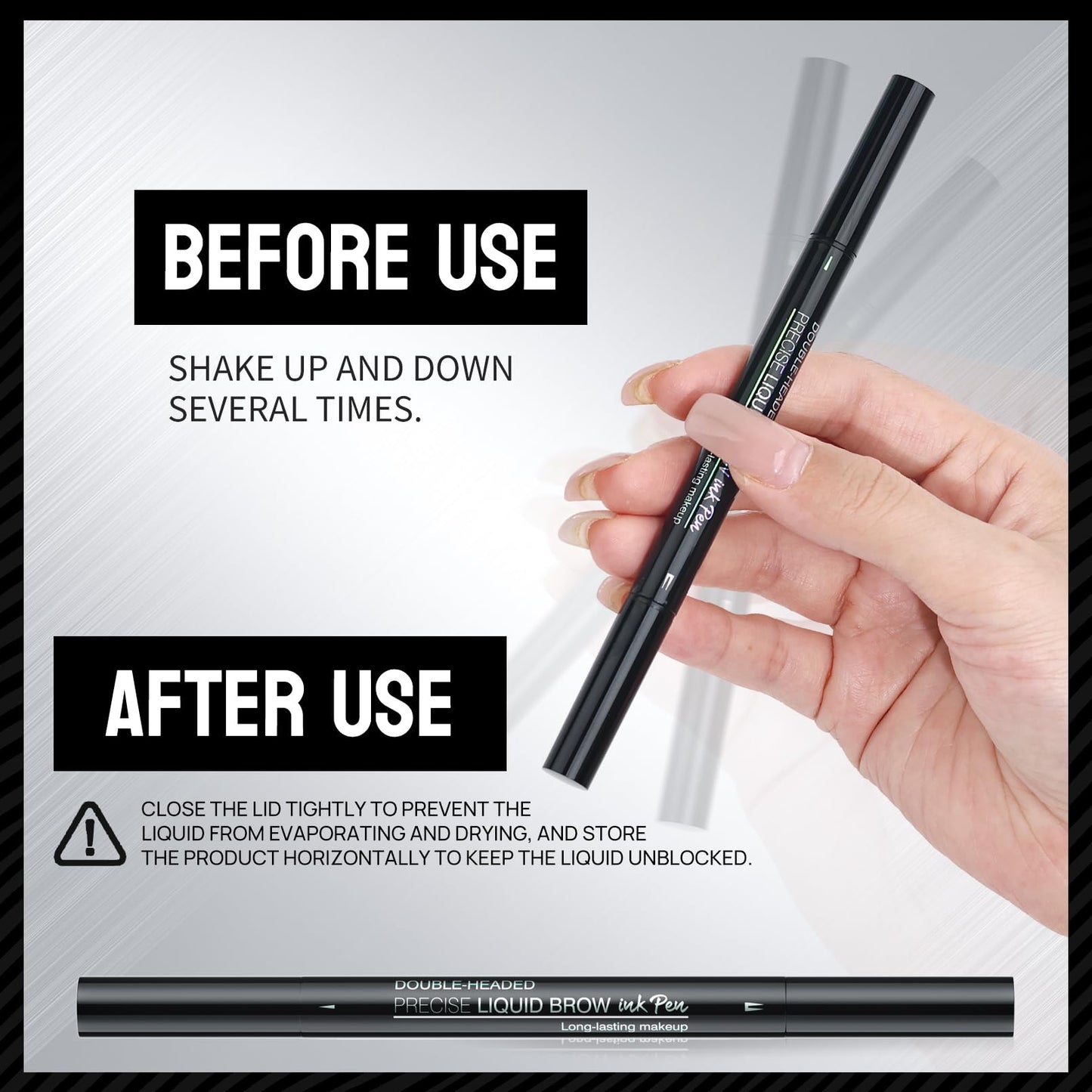 Vawolecy Microblading Eyebrow Pen, Brow Pencil 2-in-1 Dual-Ended Eyebrow Pencil with Micro-Fork-Tip Applicator and Precise Brush-Tip Create Hair Like Brows, Last All-Day