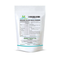 Herbal Magic Organic Black Maca Root Powder- Sparkle Your Smoothies, Milkshakes, Recipes- Naturally Sweet & nutritive - Free from Fillers & preservatives-100g