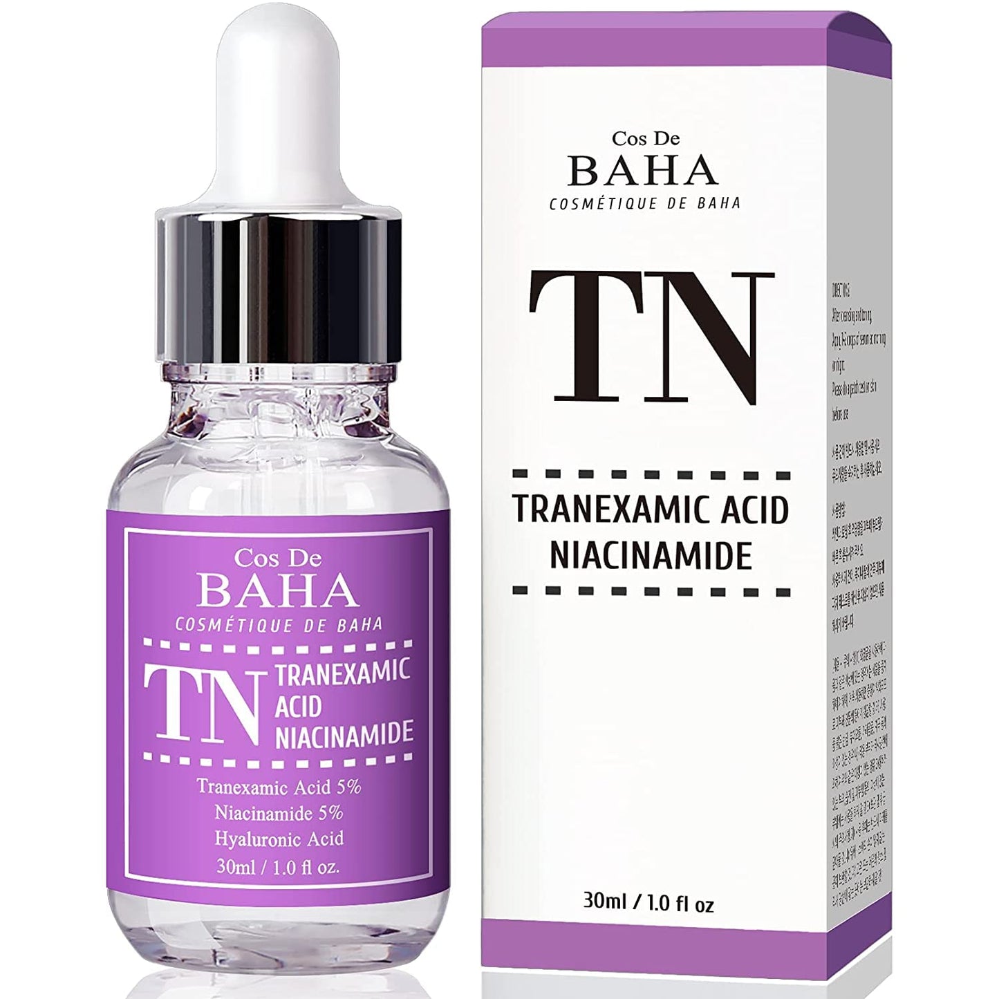 Tranexamic Acid 5% Serum with Niacinamide 5% for Face/Neck - Helps to Reduce the Look of Hyper-Pigmentation, Discoloration, Dark Spots, Remover Melasma (30ml 1 fl.oz.) for Cos de baha