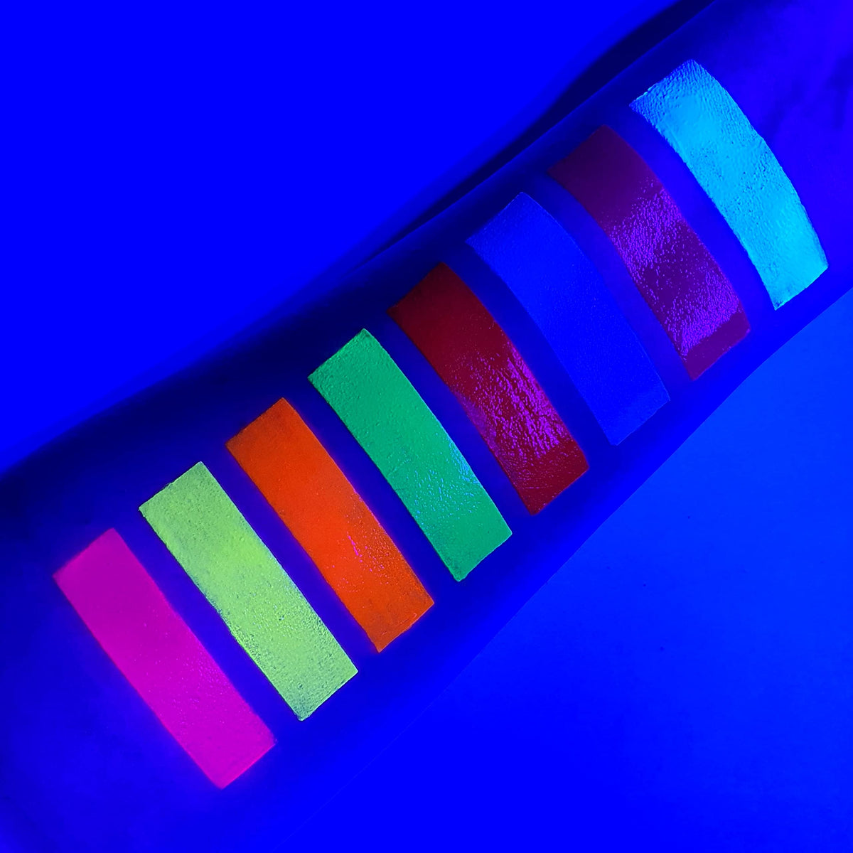Neon Face Paint Stick by UV Glow - Genuine and original UV Glow product - glows brightly under UV Light! (Set of 8)