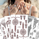 XMASIR 12 Sheets Temporary Tattoo Stickers, Indian Mandala Fake Tattoos Kit