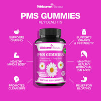 Welcome Pharma PMS Hormone Balance for Women Gummies — Natural Hormone Harmony Supports Cramps, Mood Swings, Acne & Energy — Non-GMO & Gluten-Free - 60 Gummies (Vegan)
