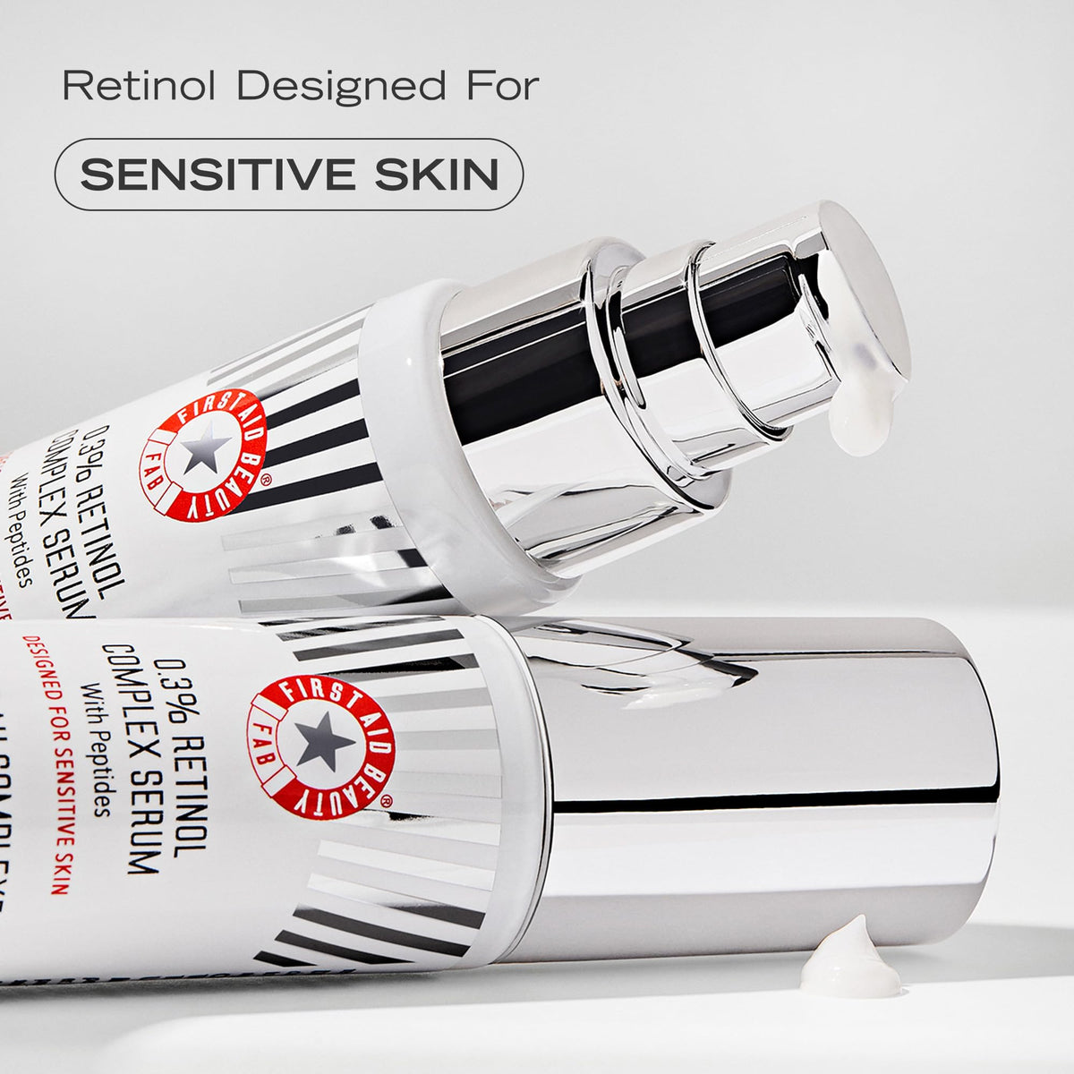FIRST AID BEAUTY First Aid Beauty 0.3% Retinol Complex Serum with Peptides – Improves Look of Lines and Wrinkles with Less Irritation Than Traditional Retinol – 30 mL